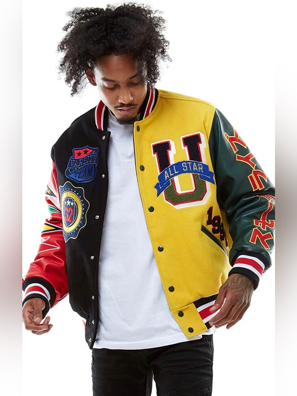 NWT Smoke Rise colorblock Varsity Letterman Jacket